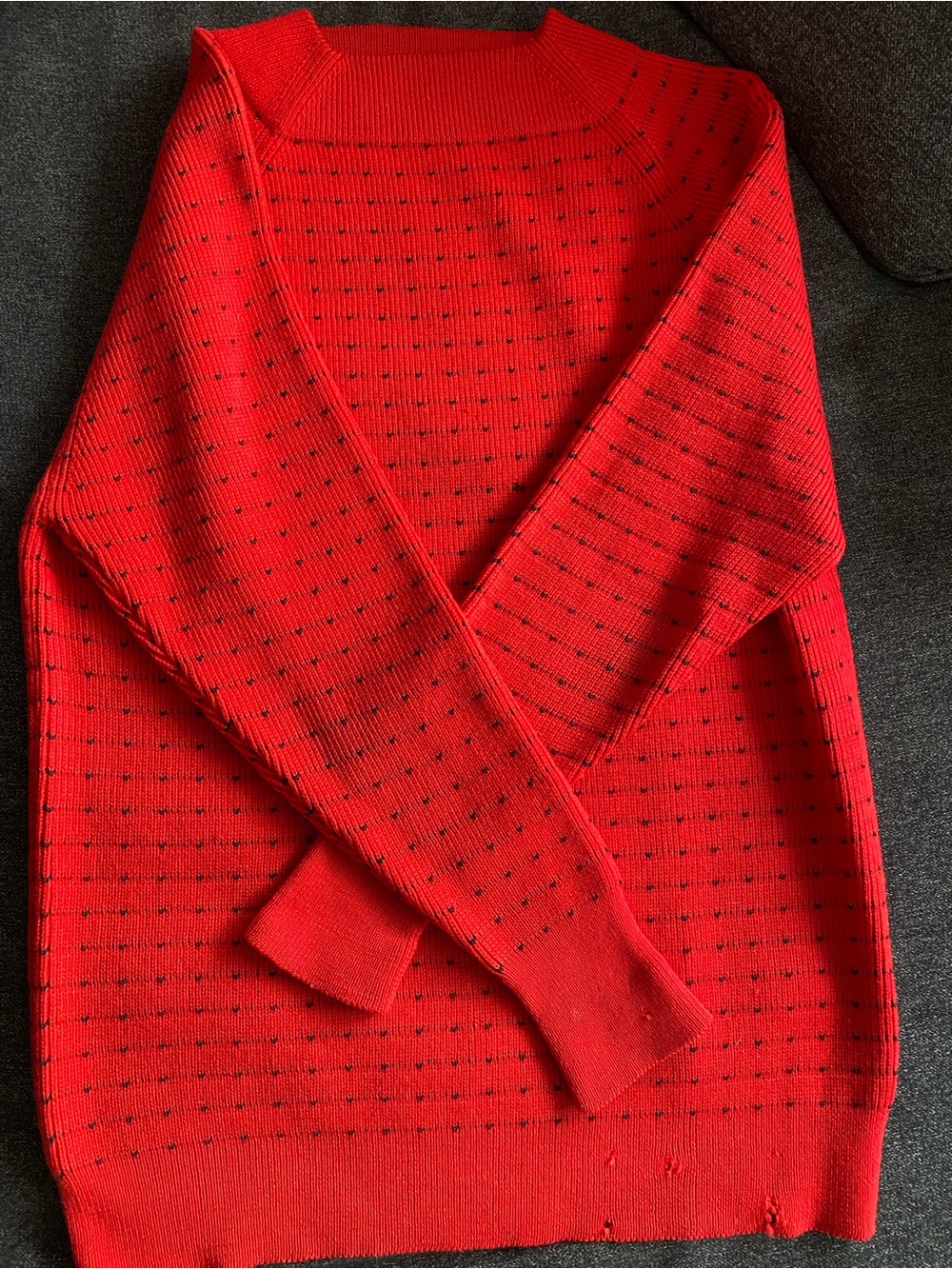 Vintage Red Women's Knit 100% Wool Sweater